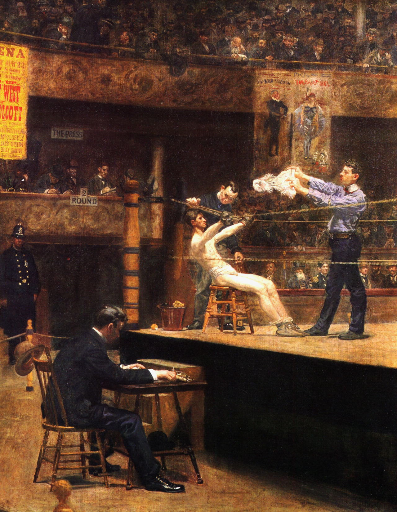 quibblingluna:  &ldquo;Between Rounds&rdquo; by Thomas Eakins (1899).