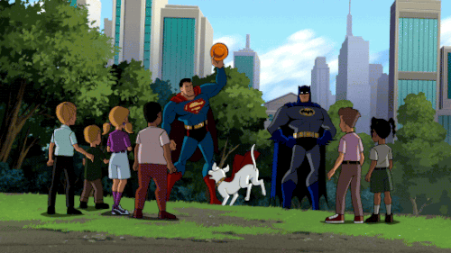gameraboy:  Time for some Super Frisbee with KryptoBatman: The Brave and the Bold, “Battle of the Super-Heroes”