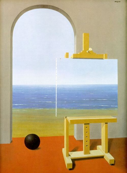 surrealist-lover:  The Human condition, another thought-provoking artpiece by Rene Magritte. Absolutely stunning, surreal and a very peaceful painting to admire.