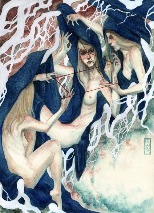 hedendom:Norns, Odin, Valkyrie & Wild Hunt by Brian Woodward