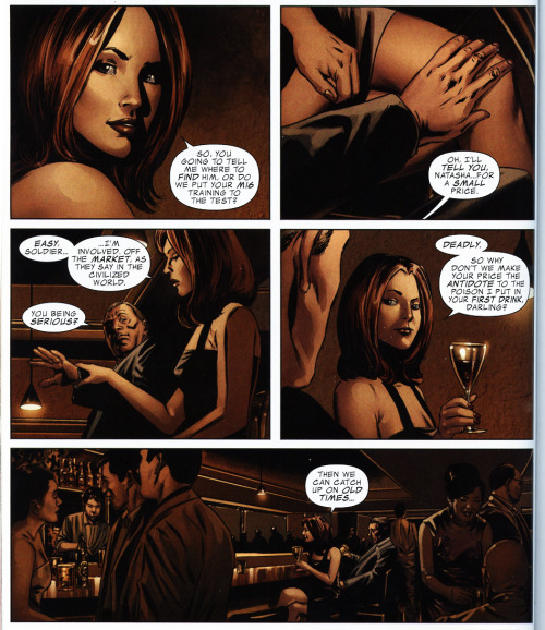 veliseraptor:Natasha knows how to deal with unwanted come-ons.Captain America (vol. 5) #43