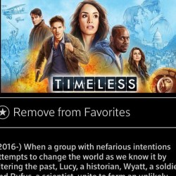 If you’re a time travel Junkie you gotta get into this show!! TIMELESS is awesome balanced writing  and you learn some rather interesting Nuggets about history with the usually pop culture reference when they are in the past. The plot is multi layered