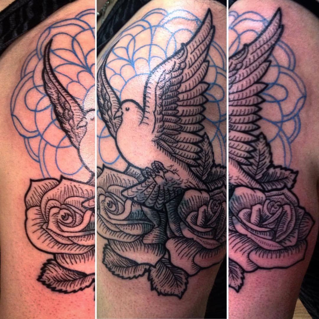 El Inmigrante | Tattoo & Illustration — DOVE & ROSES [Started this cover up  yesterday and...