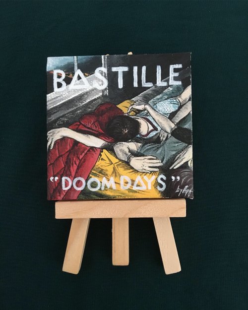 Bastille, Doom Days mini album cover 7,5 cm x 7,5 cm acrylic on canvas 