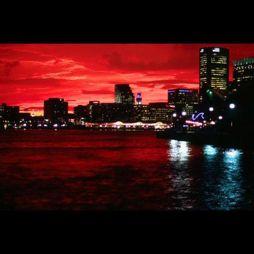 #Baltimore Inner Harbor. A Fiery #sunset After A Tremendous #storm More Than Ten Years Ago. This Is Shot