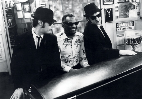 Dan Aykroyd, Ray Charles and John Belushi, still from the movie Blues Brothers, 1980