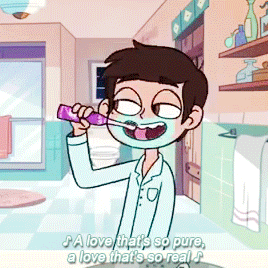haylinns:Marco: “Oh, man, the only thing cooler than these Love Sentence singing toothbrushes is the