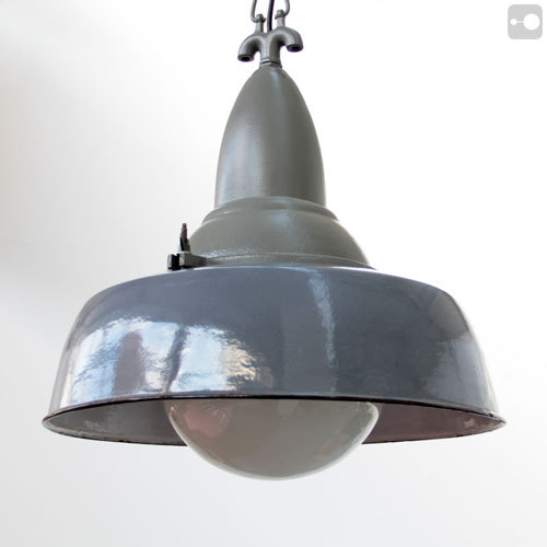 Vintage Industrial  Lamp Shade A very heavy large enamel industrial lamp shade from 1950s Commu
