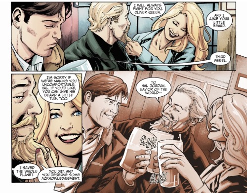 birdofplay: Hal Jordan, Oliver Queen and Dinah Lance, the best friends, the best heros. Injustice.&n