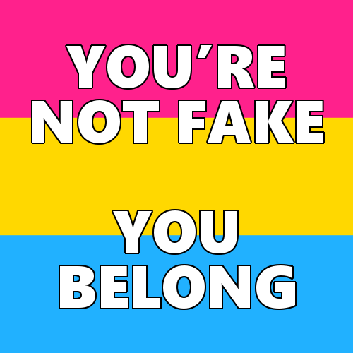 queerlection:[Image description - Images of the trans, rainbow, pan, nonbinary, bi, lesbian, genderfluid, aromantic and asexual pride flags with the text: You’re not fake. You belong. End description.]