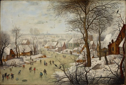 Pieter Brueghel the Younger. Winter Landscape with Bird-Trap. 1631. Oil on wood. Brukenthal National