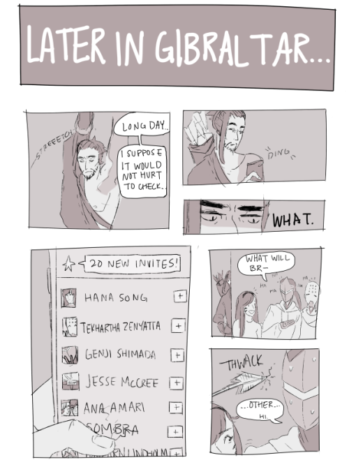 eggchef:  click 4 handsome zoomit was originally jst going to be abt dva and zenyatta being same age friends and somehow became a comic about dating apps. anyway here’s a bonus 