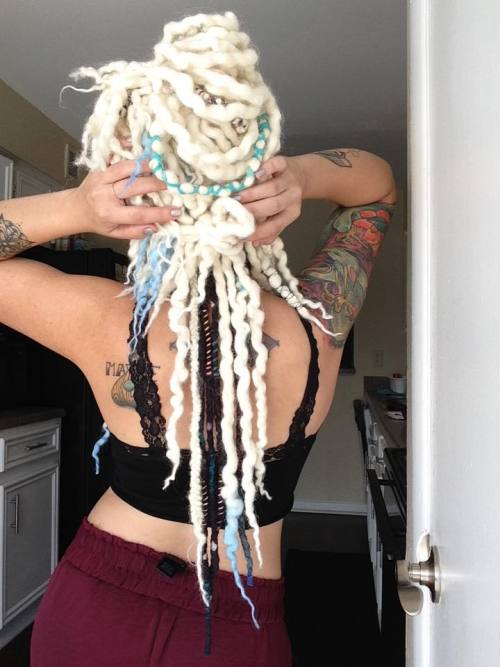 Beautiful wool roving dreads by Peacock Dreams! 