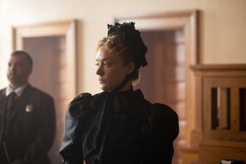 Promotional stills of Chloë Sevigny as Lizzie Borden in Lizzie (2018).