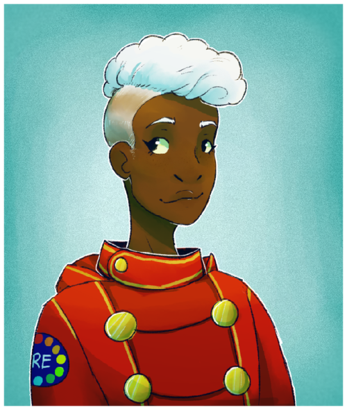 babyitsartoutside:Best girl[image description: a drawing of Lucretia from the chest up against a lig