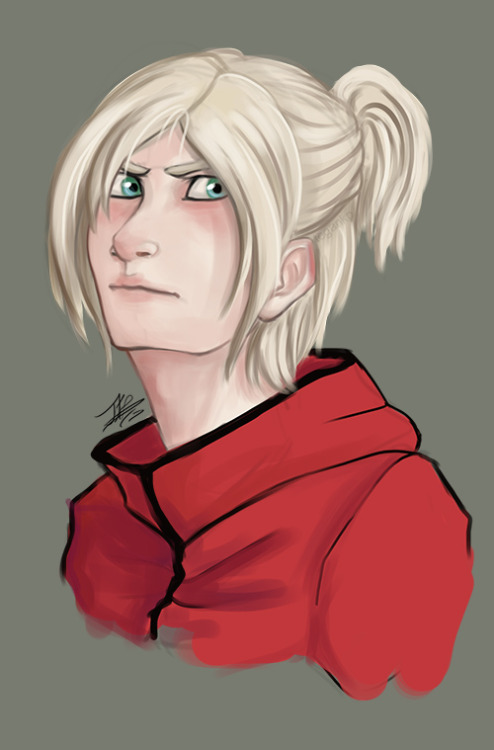 [EDIT: I fixed his nose and jawline, and added a few tweaks to his hair and sweater. It was botherin