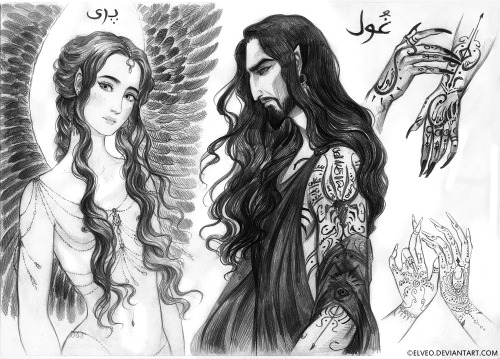 My concept art for my story based on Arabian folk fairy tale. Those all are MEN. Long haired beautif