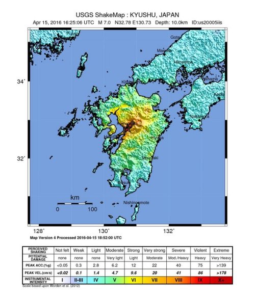 Major earthquake series strikes Kyushu IslandStarting on Thursday, a series of several large earthqu