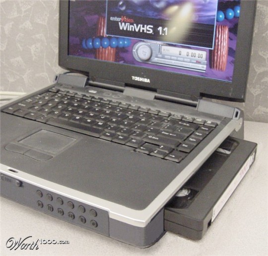 shoujocowboy:  laurelhach:  a laptop but w a vhs player      