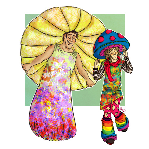 caroll-in: nessiethelakemonster said: Bahorel and Jehan in mushroom costumes.