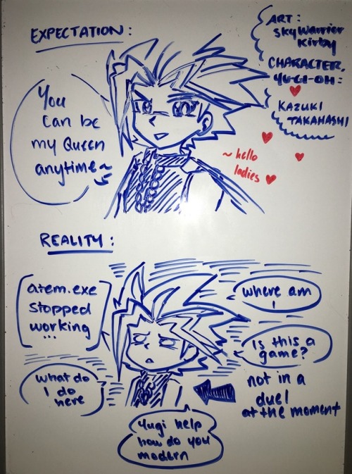 skywarriorkirby: Yami Yugi / Atem : Most Fanfics vs How He Really Is A king in a duel, a dork the re