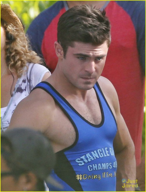 thethis:  Zac Efron Wears Tight Wrestling Singlet with Adam DeVine!!!(via Zac Efron Wears Tight Wrestling Singlet with Adam DeVine! | zac efron skintight wrestling onesie adam devine 10 - Photo Gallery | Just Jared Jr.) 