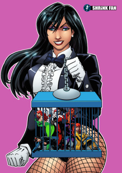 shrinkfan:  Tiny JusticeZatanna recently discovered a new spell to add to her act and reduce the crime in any city she visited. She couldn’t wait to show her new found act to the rest of the Justice League! She might even make Batman smile…A Shrink