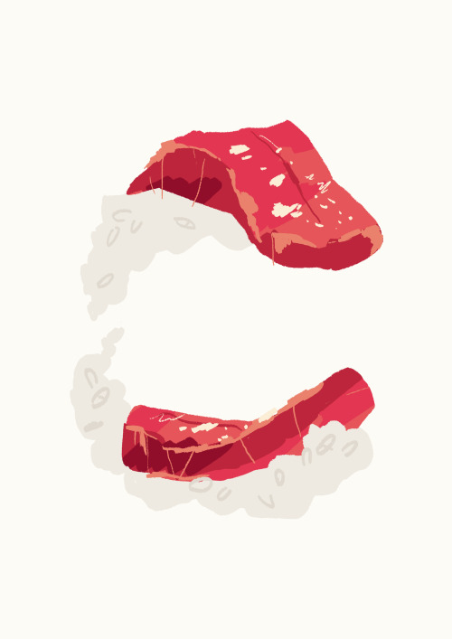 C is for chuu-toro, or medium fatty tuna, specifically the part near the skin on the back and belly.