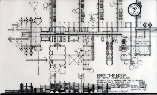 Ron Herron & Barry Snowden, Free Time Node, 1966. Image from Archigram Archival Project. A specu