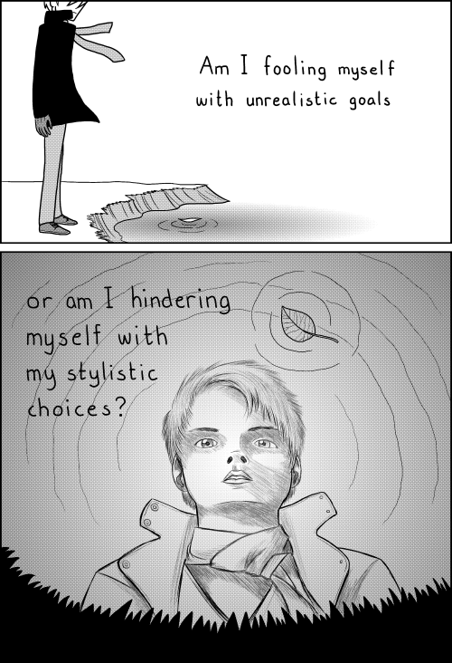 askchubbydiamond:  thefreckledl:  ask-ooc-jack:  atokniiro:  An introspective journey of artistic self discovery, presented as a 6 page comic.  I THOUGHT IT WAS DEEP  literally me  MY LIFE!  Yep