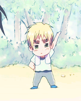 kunmei:   Chibi England Exercising  