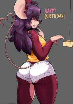 safurantora:  Belated Happy Birthday @meganemausuSorry couldn’t make it in time maus  That&rsquo;s a nice cheesecake