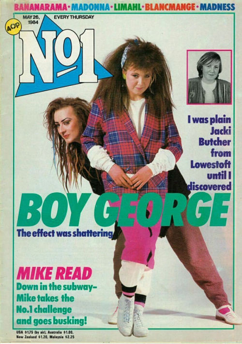 simplyeighties: Boy George on the front cover of No1 magazine May 26 1984