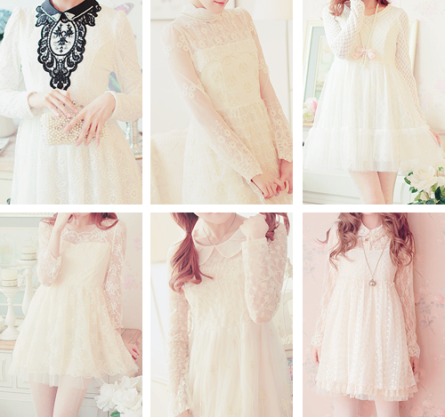 Porn Pics gasaii:  White lace dresses ♥ 