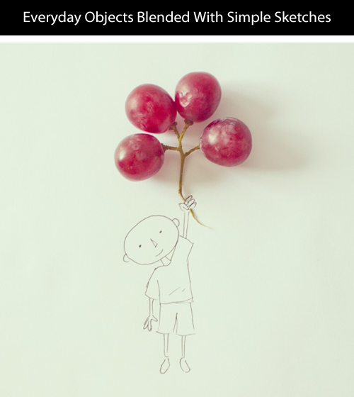 60s-girl:  tastefullyoffensive:  Everyday Objects Blended With Simple Sketches by