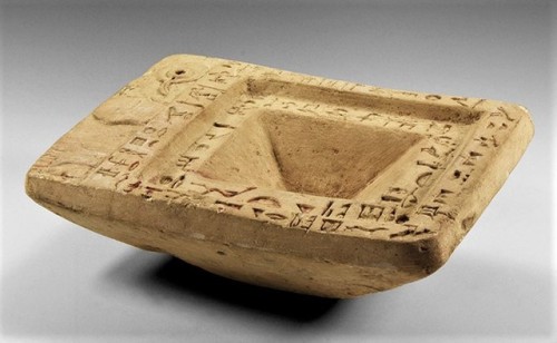 Egyptian Offering Table with Hieroglyphic Inscription, Late New Kingdom, 1294-1077 BCA rectangular l