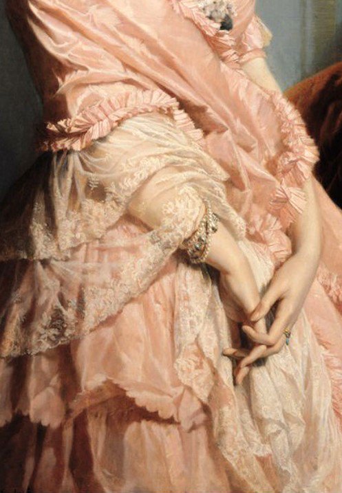 ledavir - Portrait Of Madame F (details) - Edouard Louis Dubufe