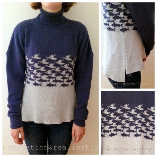 DIY Knit Escher “Sky and Water” Sweater Tutorial from inspiration & realisation. Lov