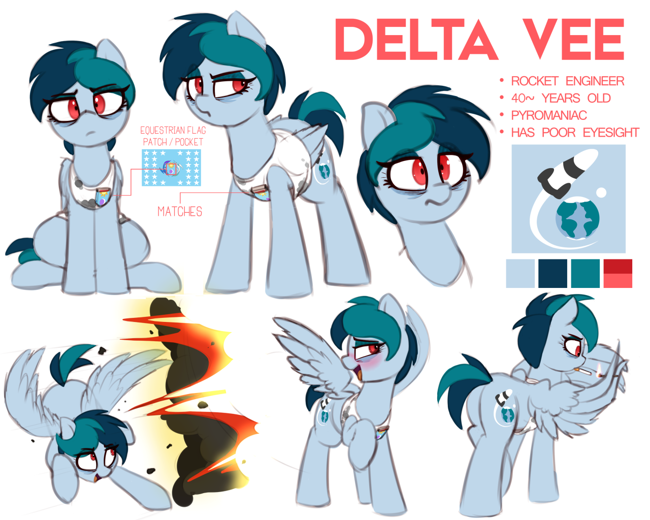 I made an OC, she’s called Delta Vee and is a rocket engineer who’s gone a bit