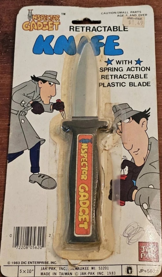Babe! You Forgot Your Officially Licensed 1983 Inspector Gadget Toy Knife.