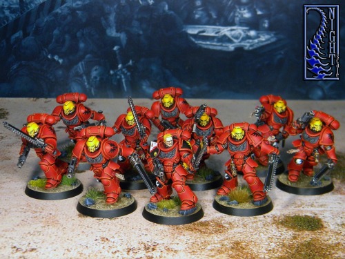  The Blood Angels Assault Intercessor squad. 