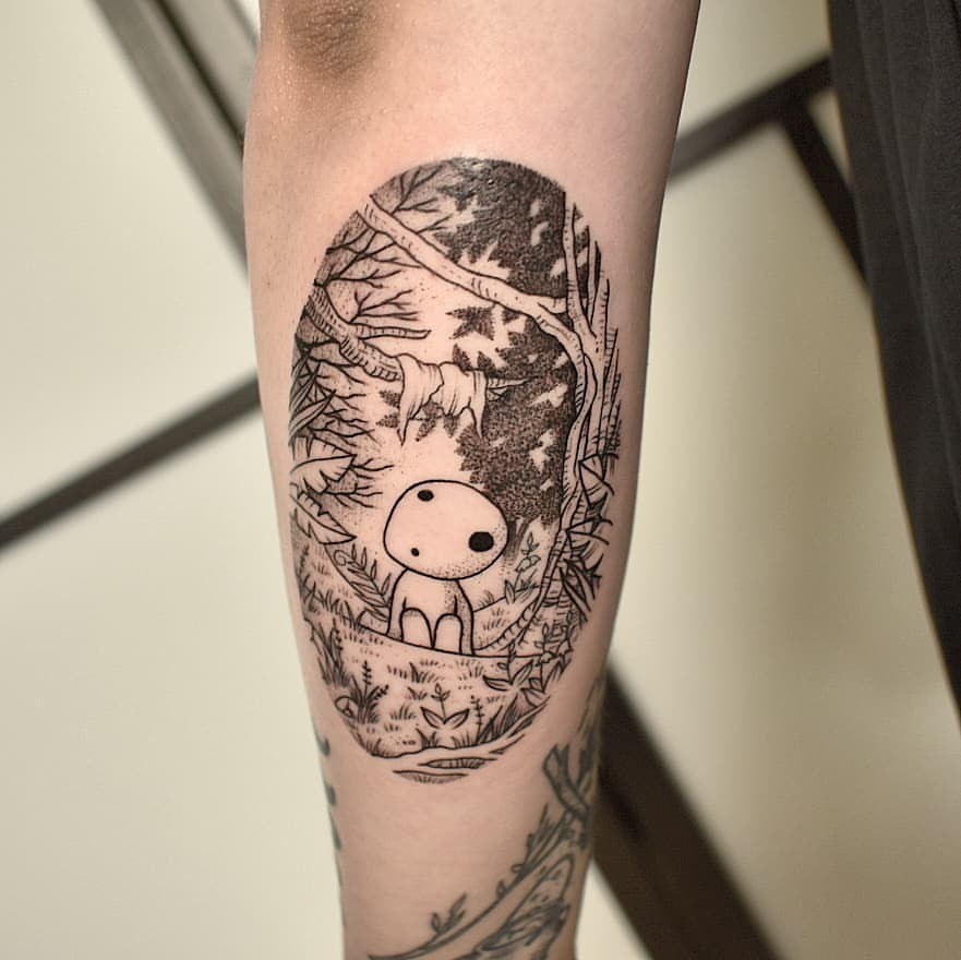 My new tattoo  Kodama  Princesse Mononoke  Ghibli  Miyazaki  Abstract  tattoo Niece tattoo Friend tattoos
