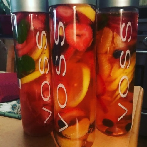 Homemade detox water. #detoxwater #voss #vosswater #vosswaterbottle #homemadedetoxwater #getupgetoutgetactive  (at Park View Historic District)