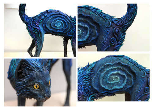 jedavu:  Galaxy Cat Sculpture Features Brilliant Color and Fantastical Patterns Evgeny Hontor is a R