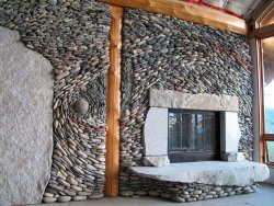 blazepress:  Stone fireplace.