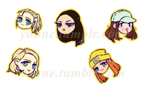 SKAM Girl Squad chibi headshot sticker. Visit here  <3