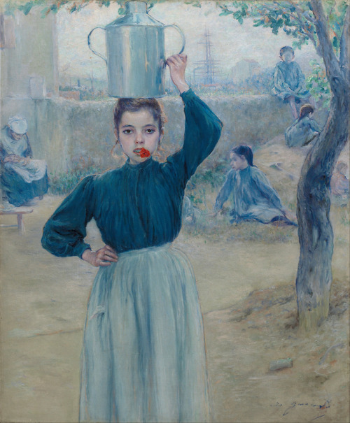 The Little Village Girl with Red Carnation, by Adolfo Guiard (1903).