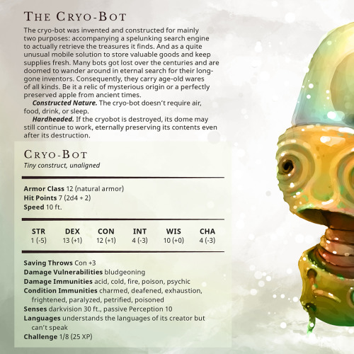 Cryo-Bot – Tiny construct, unalignedThe cryo-bot was invented and constructed for mainly two p