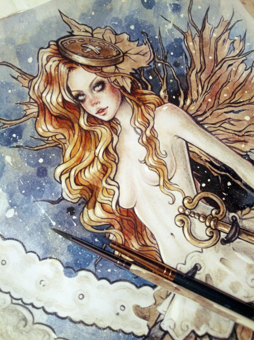 WIP. Speed drawing! This piece is going to be auctioned this 25th at 78 Tarot. &lt;3 See you the