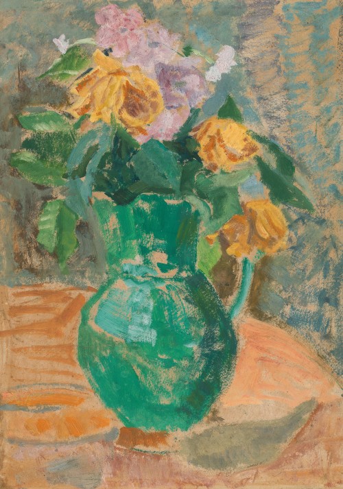 Broncia Koller-Pinell (Austrian, 1863 - 1934): Pitcher with flowers (via Dorotheum)